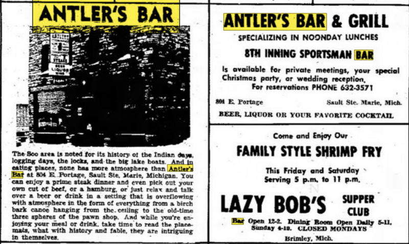 Antlers Restaurant (Motel and Cabins) - Old Article